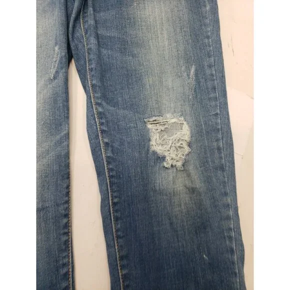 WAX JEAN Basic Denim Women's Distressed Blue Overalls 6 Pockets Size Medium - Picture 8 of 16